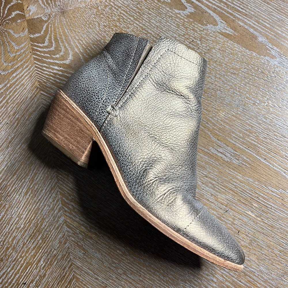 JOIE Gold Leather Booties 36.5 - Picture 4 of 11